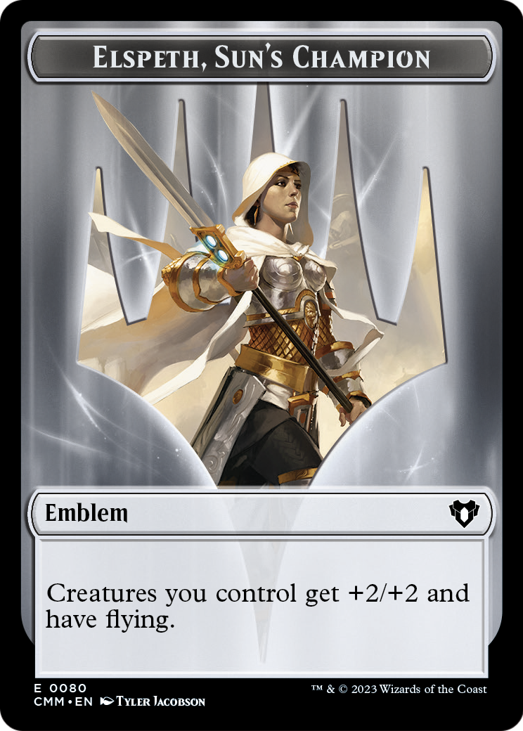 Elspeth, Sun's Champion Emblem  [Commander Masters Tokens]