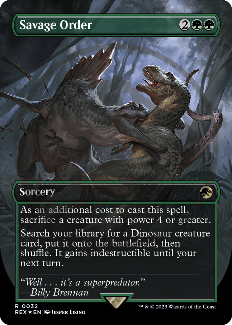 Savage Order (Borderless) (Emblem)  [Jurassic World Collection] (Borderless) Foil