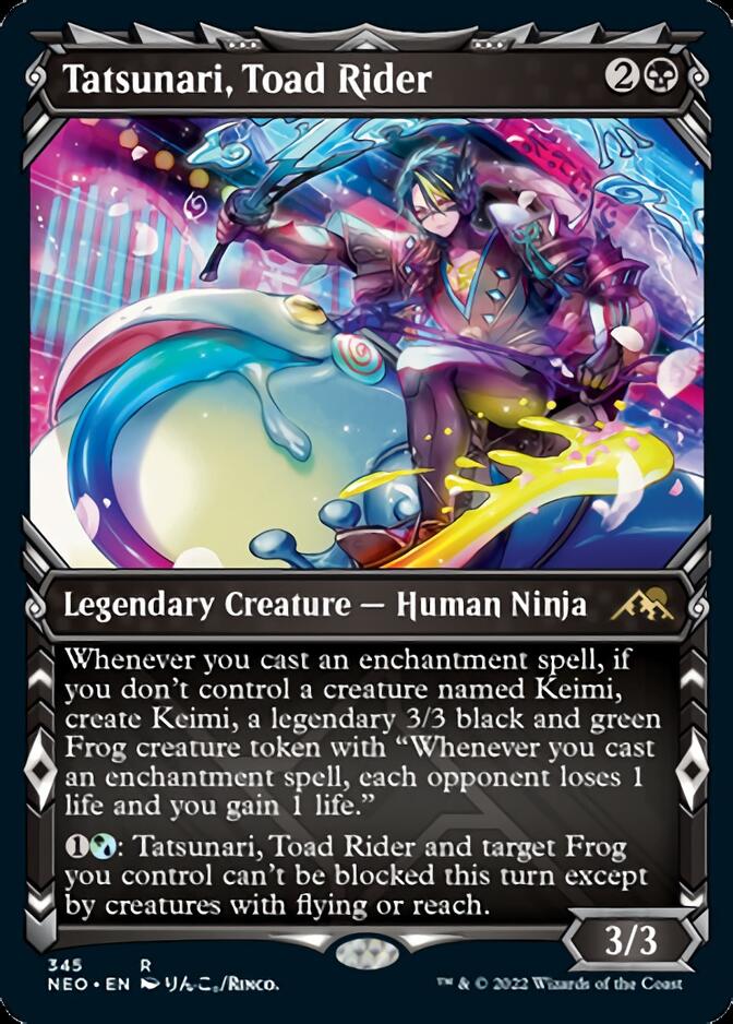 Tatsunari, Toad Rider (Showcase Ninja) [Kamigawa: Neon Dynasty] Foil