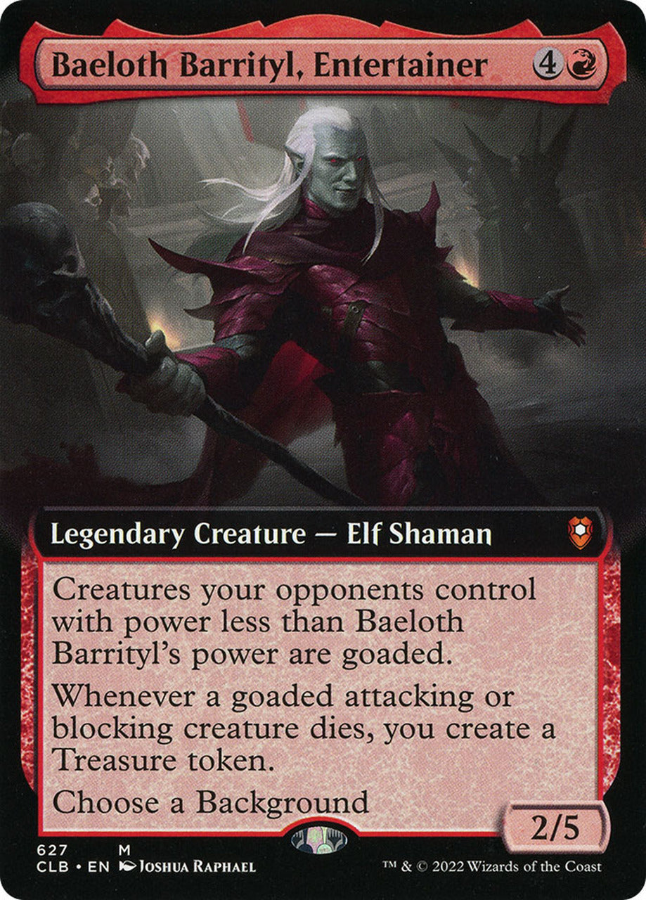 Baeloth Barrityl, Entertainer (Extended Art) [Commander Legends: Battle for Baldur's Gate] Foil
