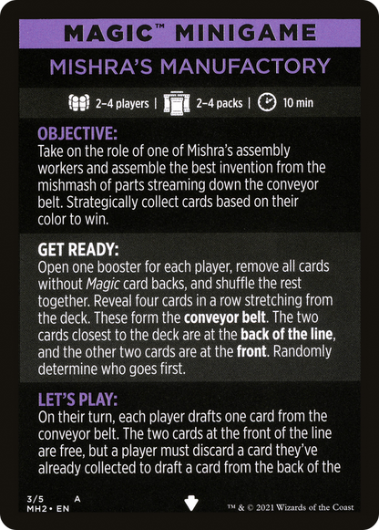 Mishra's Manufactory // Mishra's Manufactory (cont'd)  [Modern Horizons 2 Minigames] Foil