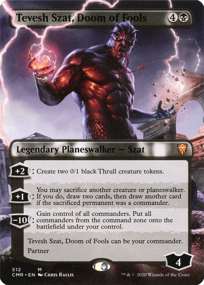 Tevesh Szat, Doom of Fools (Borderless) [Commander Legends] Foil