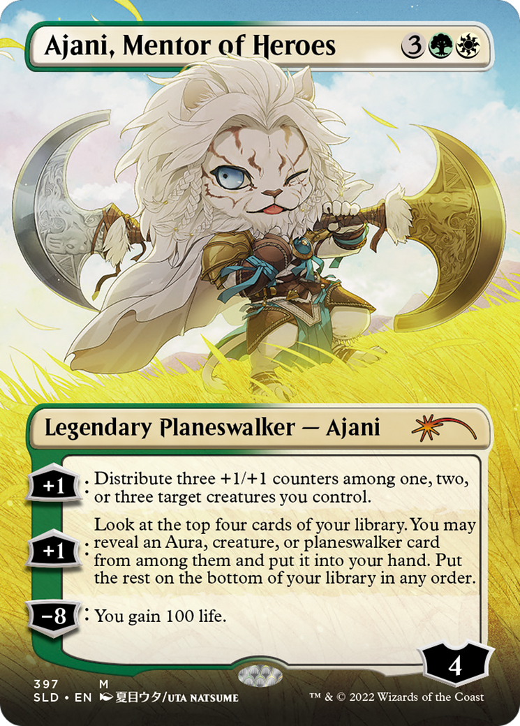Ajani, Mentor of Heroes (Borderless) [Secret Lair Drop Series] Foil