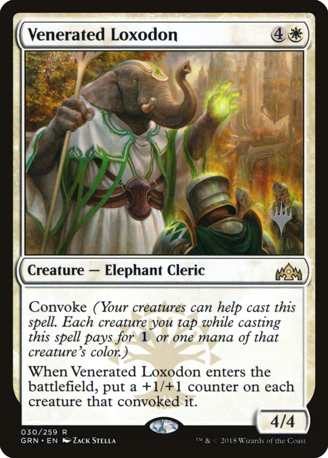 Venerated Loxodon (Promo Pack) [Guilds of Ravnica Promos] Foil