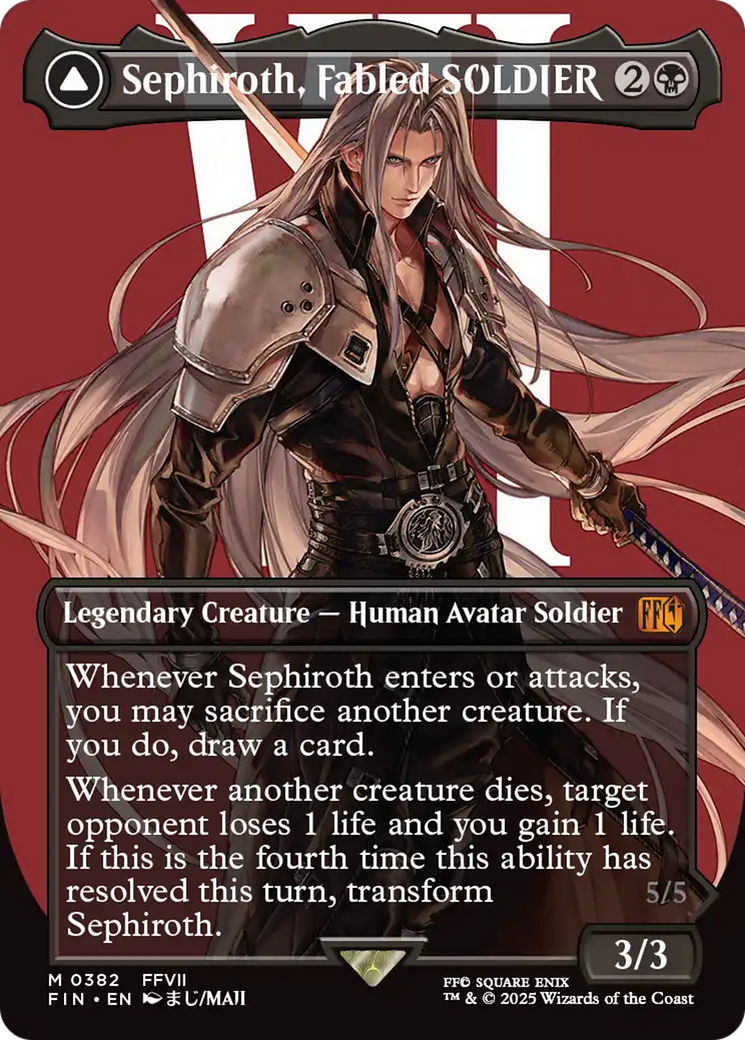 Sephiroth, Fabled SOLDIER // Sephiroth, One-Winged Angel (Borderless) (0382) [FINAL FANTASY] Foil