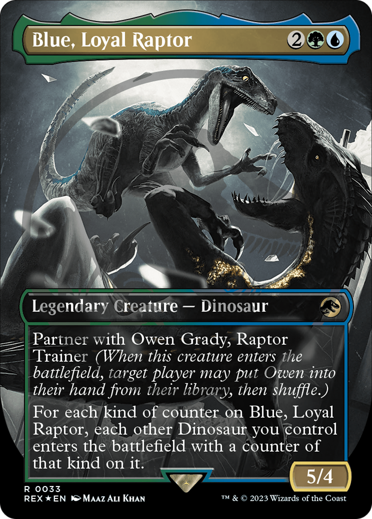 Blue, Loyal Raptor (Borderless) (Emblem)  [Jurassic World Collection] (Borderless) Foil