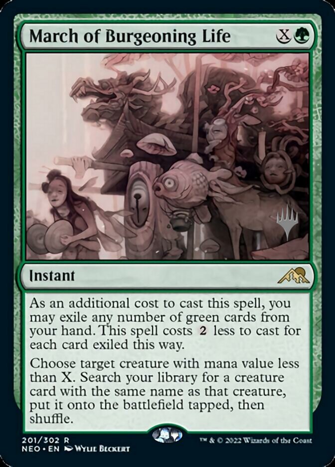 March of Burgeoning Life (Promo Pack) [Kamigawa: Neon Dynasty Promos] Foil