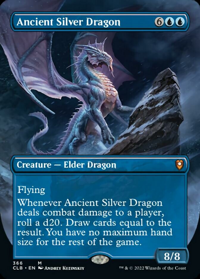 Ancient Silver Dragon (Borderless Alternate Art) [Commander Legends: Battle for Baldur's Gate] Foil