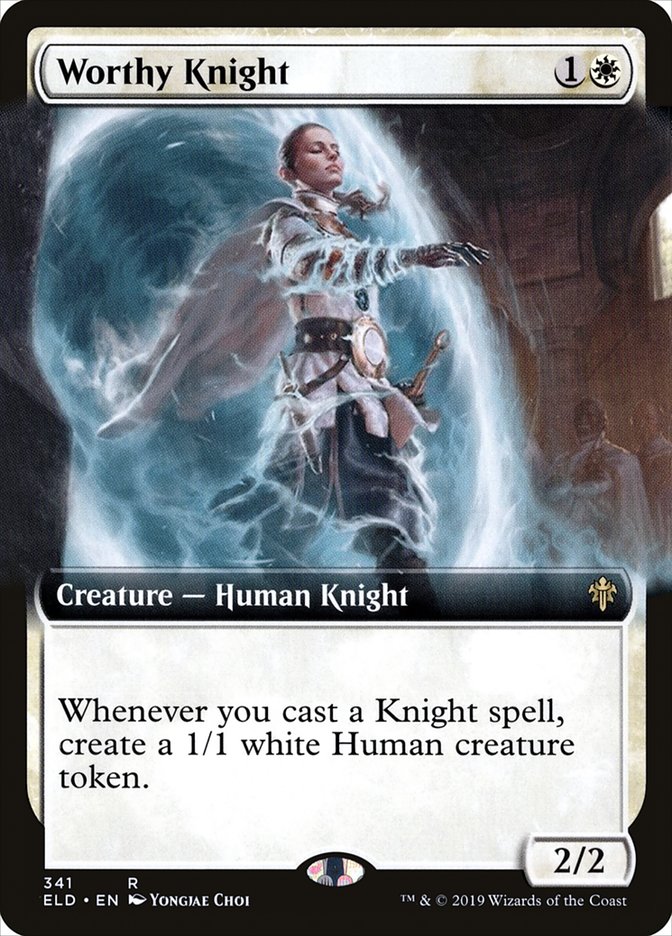 Worthy Knight (Extended Art) [Throne of Eldraine] Foil