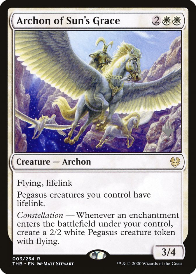 Archon of Sun's Grace (Promo Pack) [Theros Beyond Death Promos] Foil