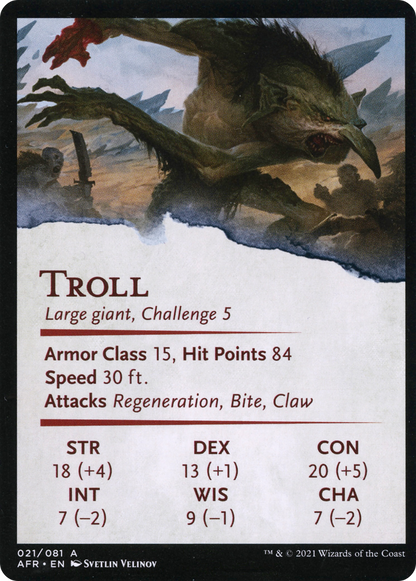 Loathsome Troll // Troll  [Adventures in the Forgotten Realms Art Series] (Borderless)
