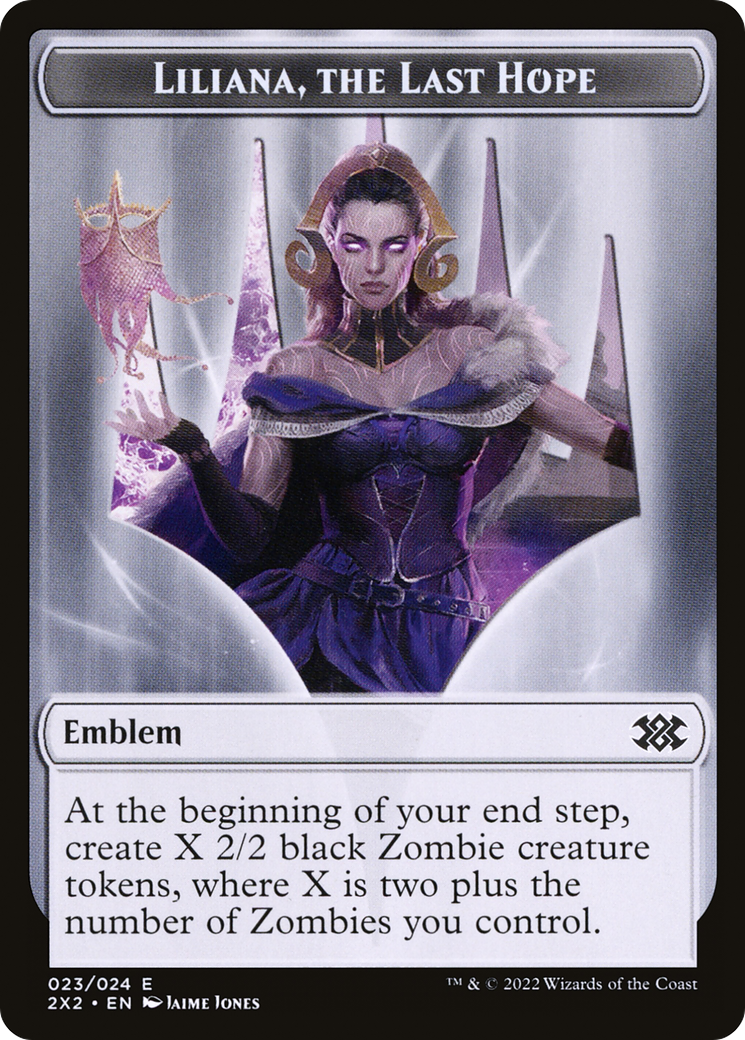 Liliana, the Last Hope Emblem  [Double Masters 2022 Tokens] Foil