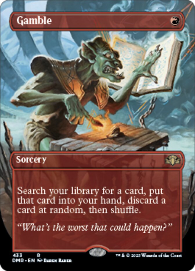 Gamble (Borderless Alternate Art) [Dominaria Remastered] Foil