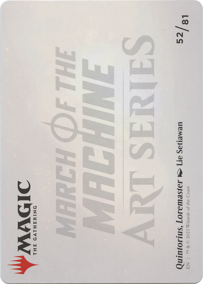 Quintorius, Loremaster // Quintorius, Loremaster  [March of the Machine Art Series] (Borderless) Foil