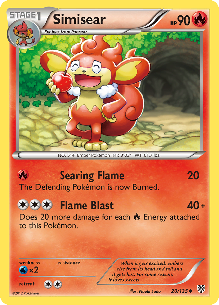 Simisear (20/135) [Black & White: Plasma Storm] Reverse Holofoil
